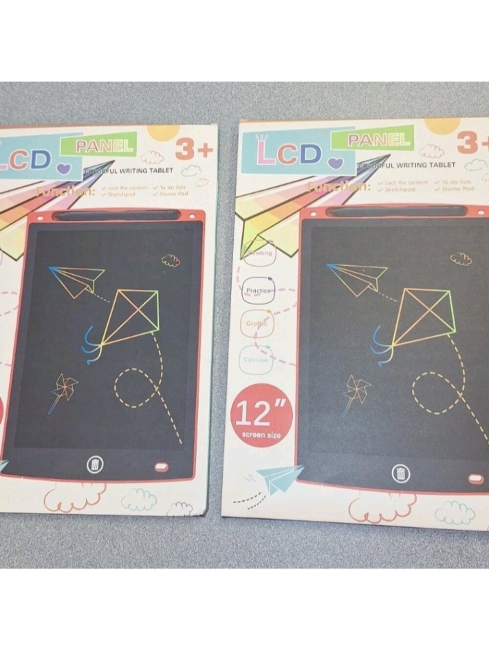 2 Pack 10 Inch LCD Writing Tablet, Colorful Doodle 12 inch With Pen New In Box